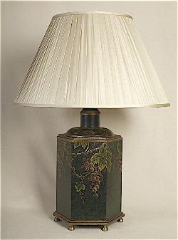 ALEXANDERS 42CM GRAPES/GREEN HEXAGONAL CADDY LAMP